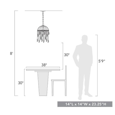 Woodcroft Brambles - 4 Light Pendant-23.25 Inches Tall and 14 Inches Wide - 170-BEL-4904892