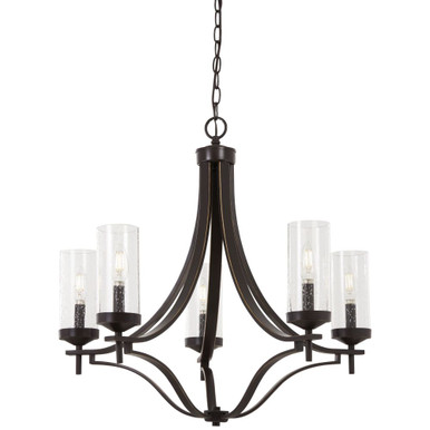 Oxford Row - Chandelier 5 Light Downton Bronze/Gold in Transitional Style - 25 inches tall by 26 inches wide - 57-BEL-2769133