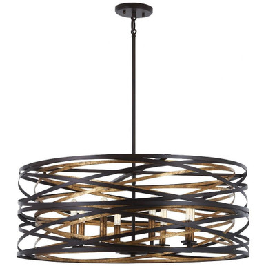 Stafford Oak - 8 Light Pendant in Contemporary Style - 11 inches tall by 30 inches wide - 57-BEL-2769305