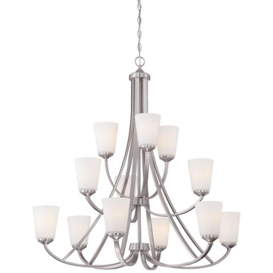 Old Vicarage Spur - Chandelier 12 Light Brushed Nickel in Transitional Style - 39.5 inches tall by 39 inches wide - 57-BEL-2254896