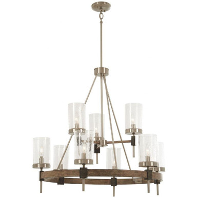 Malcolm Rowans - 2 Tier Chandelier 9 Light St1 Grey/Brushed Nickel in Transitional Style - 30 inches tall by 32 inches wide - 57-BEL-2769143