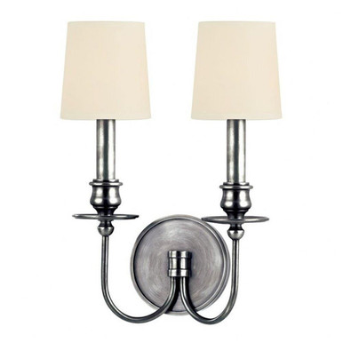 Cohasset 2 Light Wall Sconce 14 x 10.25 Inch  by Hudson Valley - 8212-PN