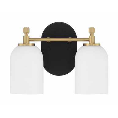 Council 2 Light Bath Vanity 9 Inch Tall and 12.25 Inch Wide by Craftmade - 60302-FBSB