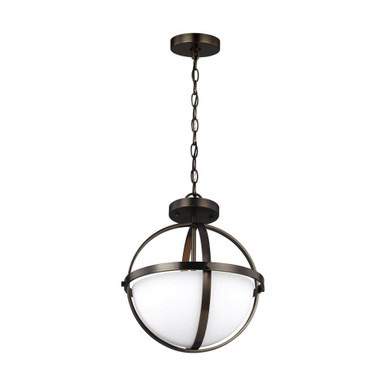 Blacksmith Retreat 2-Light Convertible Pendant in Contemporary Style - 14 inches wide by 16.38 inches high - 73-BEL-2893504