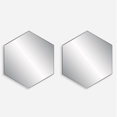 23.25 Inch Modern 2 Set Hexagon BeveLED Wall Mirrors by Bailey Street Home - 208-BEL-4571000