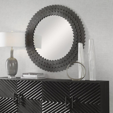 Peel Glas 44.88 Inch Round Mirror In Modern by Bailey Street Home - 208-BEL-5064998