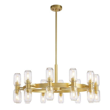 Manarola 24 Light Round Chandelier 16 Inch Tall and 35 Inch Wide by Kanova - KCH0105R-24NB