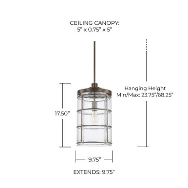 Edmund Spur 1 Light Small Pendant by BSH