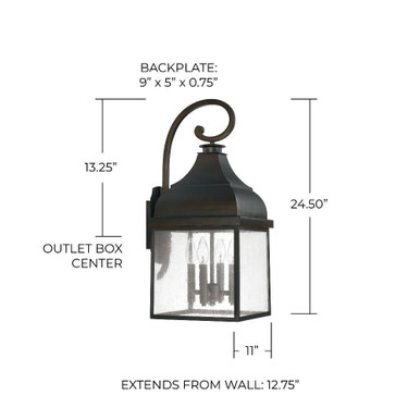 Burghley Spur 4 Light Outdoor Wall Lantern by BSH