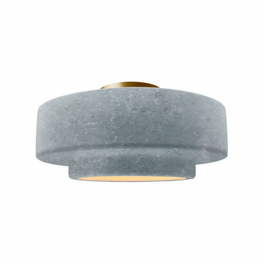 Radiance 1 Light Medium Tier Concrete Semi Flush Mount by Justice Design - CER-6363-CONC