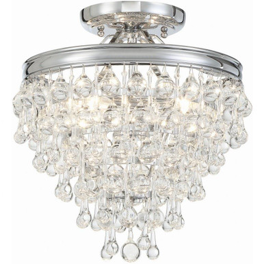 Calypso 3 Light 13 Inch Wide Semi Flush Mount by Crystorama - 130_CEILING