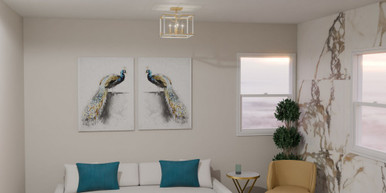 Rowland Downs 4 Light 14 Inch Wide Semi Flush Mount by Bailey Street Home - 71-BEL-5173614