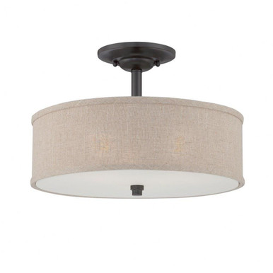 South Rough 3 Light 17 Inch Wide Semi Flush Mount by Bailey Street Home - 71-BEL-1046930
