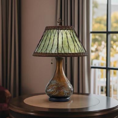 Pine Branch Motif Base Table Lamp by BSH - 71-BEL-619345