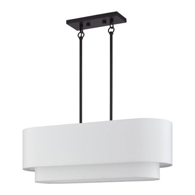 Manorwood 3 Light Linear Chandelier  with Fabric Shade by Livex 41085