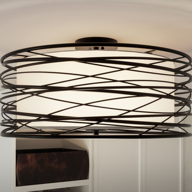 Green Oak Crescent 3 Light Semi Flush Mount by Bailey Street Home - 71-BEL-4235993