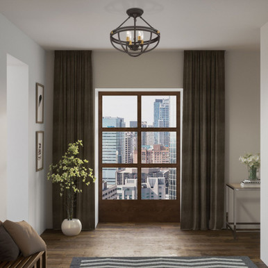 Radcliffe Corner 4 Light 15.75 Inch Semi Flush Mount by Bailey Street Home - 71-BEL-4352254