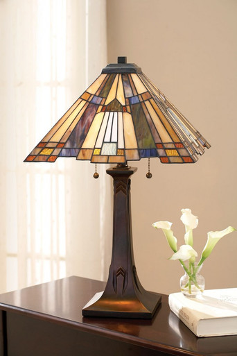 Ashburnham Green 2 Light Tiffany Table Lamp by BSH - 71-BEL-619926