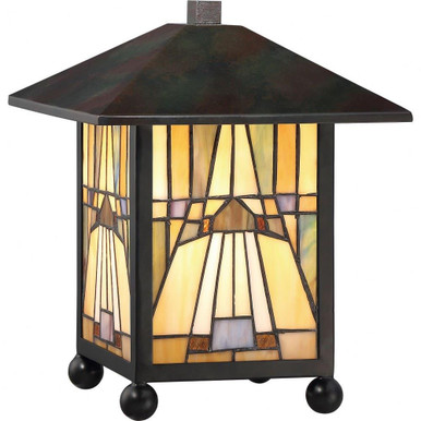 Tiffany Geometric Lantern 1 Light Portable Tiffany Desk Lamp by BSH - 71-BEL-2009910