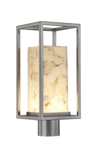 Alabaster Rocks Laguna Outdoor Post Light with Rectangle Resin Shade by JD - ALR-7513W