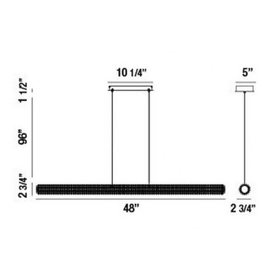 Chalk Lane 1 Light Minimalistic Linear LED Chandelier by Bailey Street Home