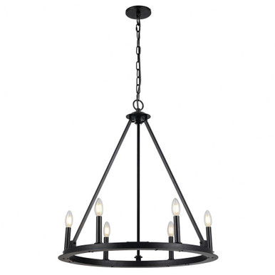 Colby 6 Light Medium Chandelier by Dainolite - CLB-266C-MB