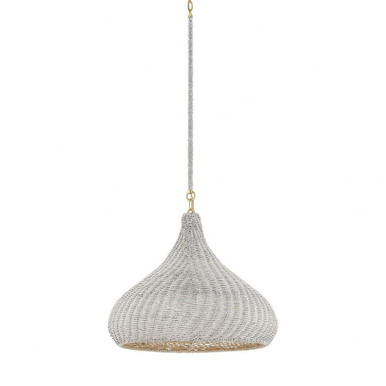 Hampstead 1 Light Pendant 17.75 Inch Tall and 20 Inch Wide by Hudson Valley - 4820-AGB