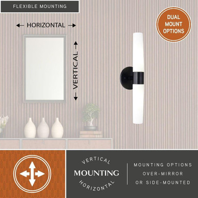 Elliot 2 Light Bath Vanity 20.5 Inch Tall and 5.5 Inch Wide by Vaxcel - W0457