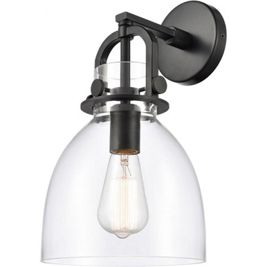 Newton One Light Wall Sconce 8 x 14.5 Inch by Innovations 412-1W-BK-8CL