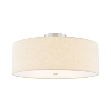 Textile 4 Light 18 Inch Wide Semi Flush Mount by Justice Design - FAB-9761