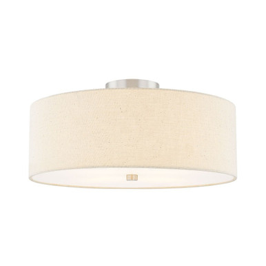 Textile 4 Light 18 Inch Wide Semi Flush Mount by Justice Design - FAB-9761