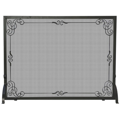 44 Inch Single Panel Screen with Decorative Scroll - 324-BEL-1918667