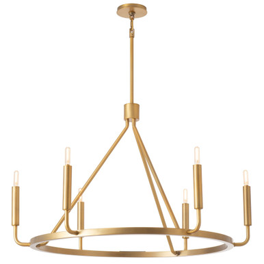 Mavisten Edition Carbonia 6 Light Chandelier 37.5 Inch Wide by Robert Abbey - 1408_P