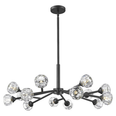 Aurora 14 Light Chandelier 28.25 Inch Wide X 11.5 Inch Tall by Innovations - 465-14CR-BK-G465-CL