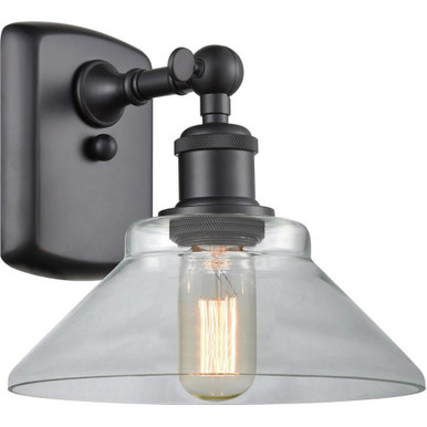 Orwell 1 Light Wall Sconce 8.38 Inch Wide by 10 Inch High by Innovations - 516-1W-BK-G132