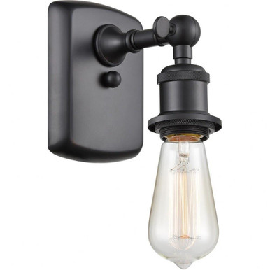 Bare Bulb 1 Light Wall Sconce 4.5 Inch Wide by 7 Inch High by Innovations - 516-1W-BK