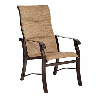 Cortland 41 Inch Padded Sling High Back Dining Armchair by Woodard - 42H526