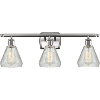 Conesus 3 Light Bath Vanity 26 Inch Wide by 12 Inch High by Innovations - 516-3W-SN-G275