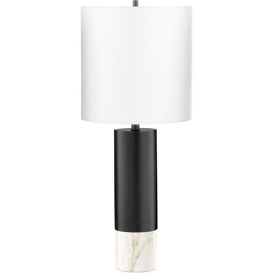 One Light Table Lamp with Metal and White Marble Column Base by BSH - 182-BEL-3132153