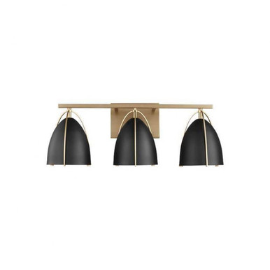Norman 3 Light Black Shade Vanity Light by Visual Comfort Studio - 4451703