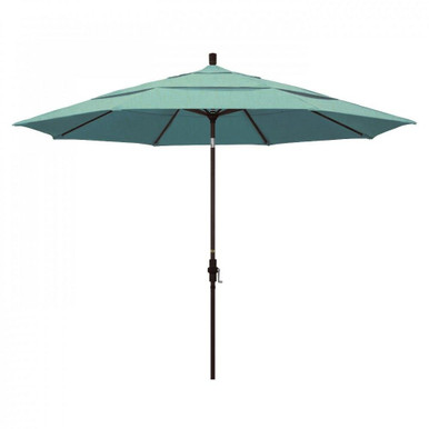 11 Foot Double Vent Crank Lift Round Market Umbrella by CA Umbrella - GSCU118-O