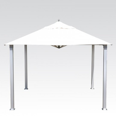 11 Foot Aluminum Manual Lift Square Pavilion with Curtains by Bambrella - 3-4mSQ-HA-cc