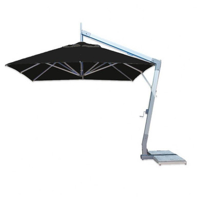 11 Foot Aluminum Crank Lift Square Cantilever Umbrella by Bambrella - 3-4mSQ-SW-H