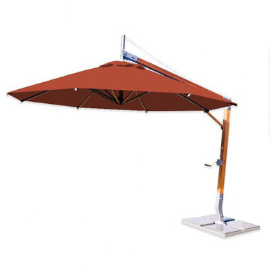 10 Foot Bamboo Crank Lift Round Cantilever Umbrella by Bambrella - 3_0m R