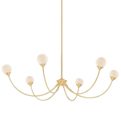 Natasha 6 Light Chandelier 18 Inch Tall and 48 Inch Wide by Mitzi - H1051806-AGB