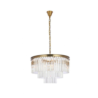 Sydney 9 Light Medium Round Chandelier by Elegant - 1201D26SG/RC