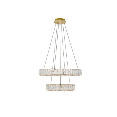 Monroe 54W 2 LED Light Large Chandelier by Elegant - 3503g24g