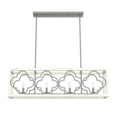 Gablecrest 4 Light Quatrefoil Design Linear Chandelier by Hunter - 19098
