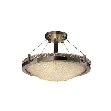 Veneto Luce Ring 3 Light 21 Inch Wide Semi Flush Mount by Justice Design - GLA-9681-35-WTFR