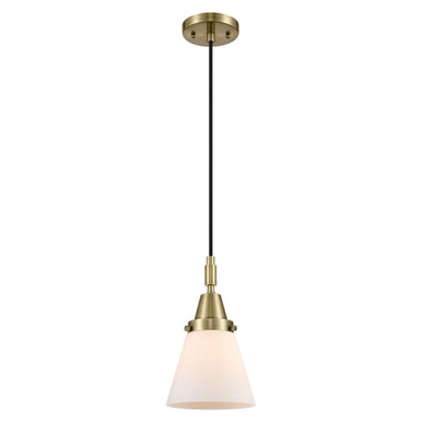 Cone 1 Light Cord Hung Mini Pendant 9.13 Inch Tall by Innovations - 447-1P-G6